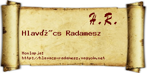 Hlavács Radamesz névjegykártya